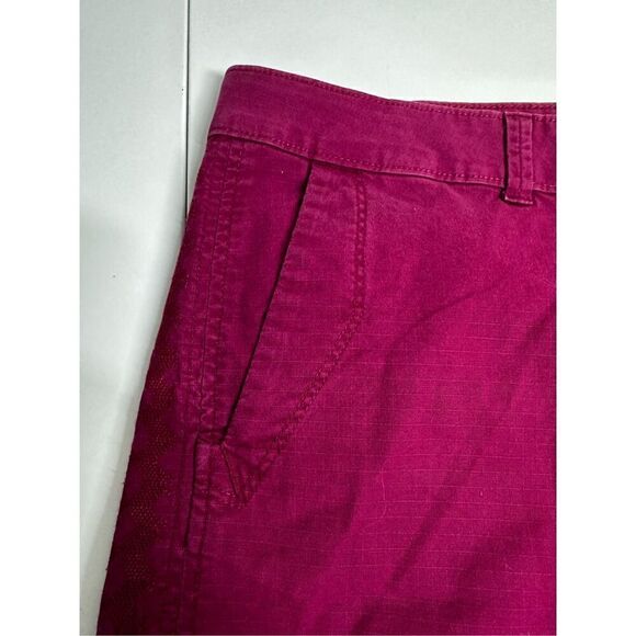 Eddie Bauer Women’s Chino Shorts Burgundy Size 14 - Picture 3 of 9